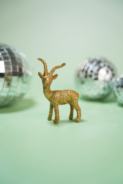Broche Cerf paillettes dorées