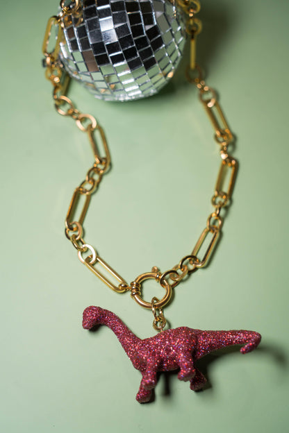 Pendentif DINOSAURE ROSE